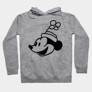 Steamboat Willie Portrait Smiley Cartoon Girl Mouse Hoodie